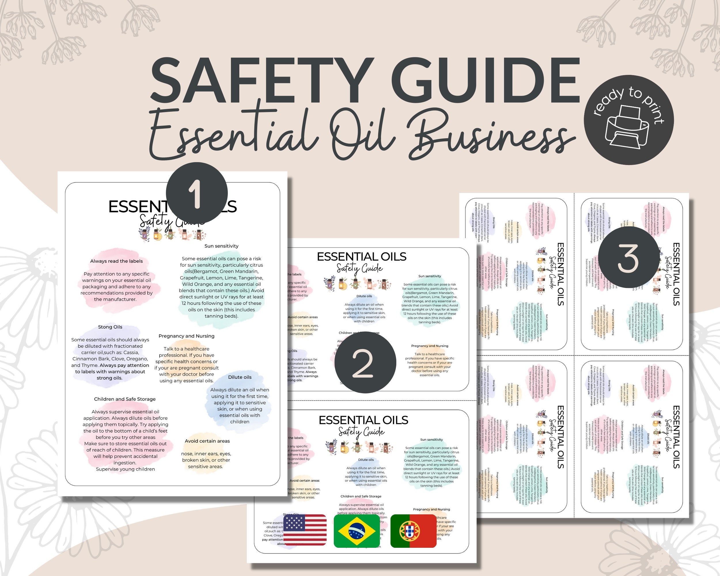 Essential Oil Safety Sheet Guide PDF Welcome Kit Package Essential Oil Business Essential Oil Printable Essential Oil Welcome Package Etsy