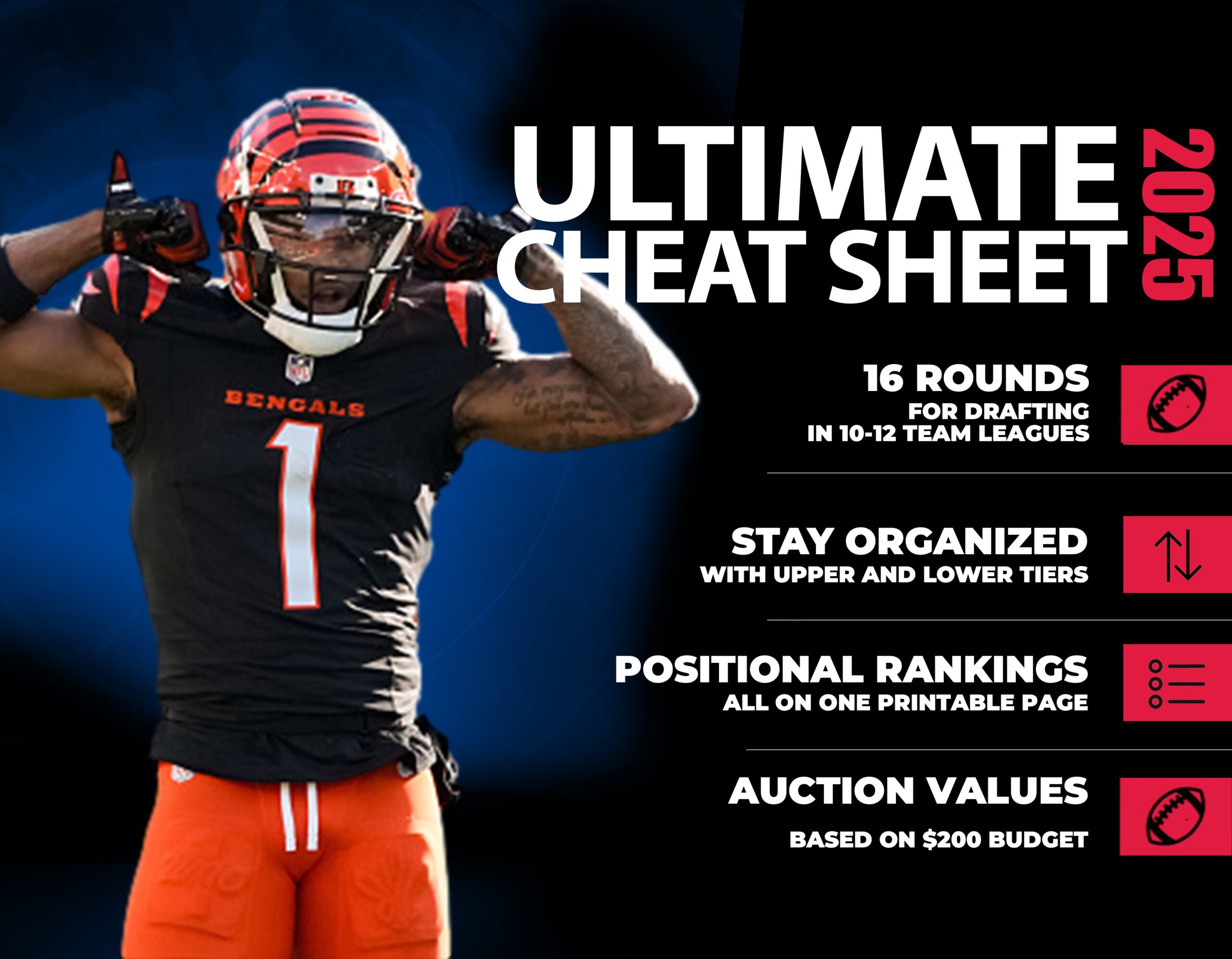 Fantasy Football Cheat Sheet 2025 Printable PDF For All Draft Formats Fantasy Football Cheat Sheet 2025 Printable PDF For All Draft Formats