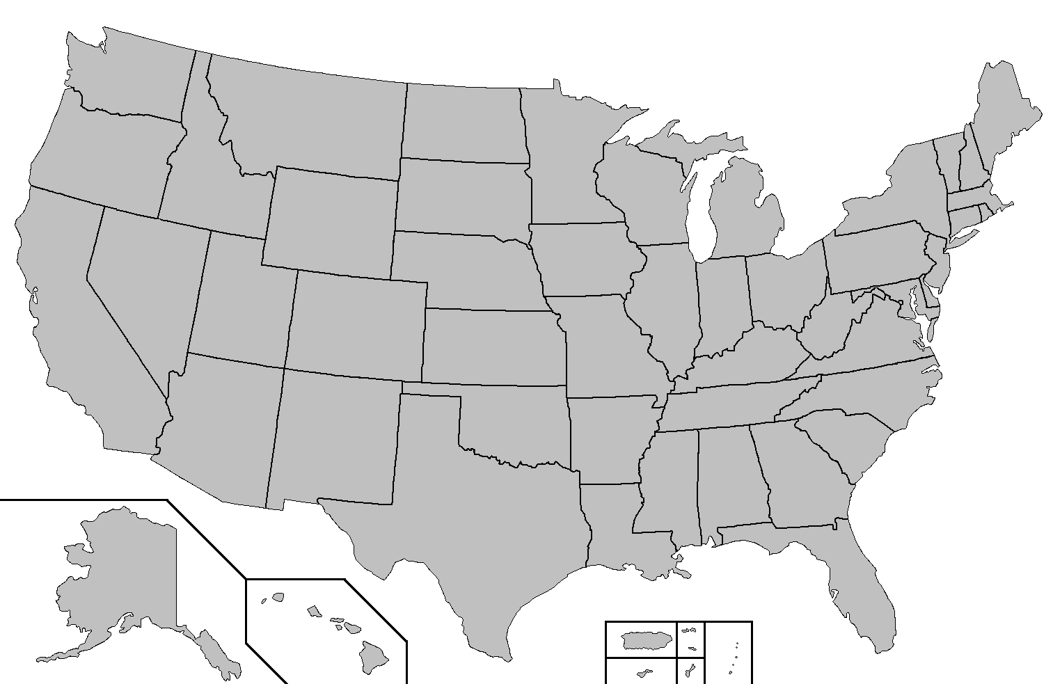 printable blank map of the united states