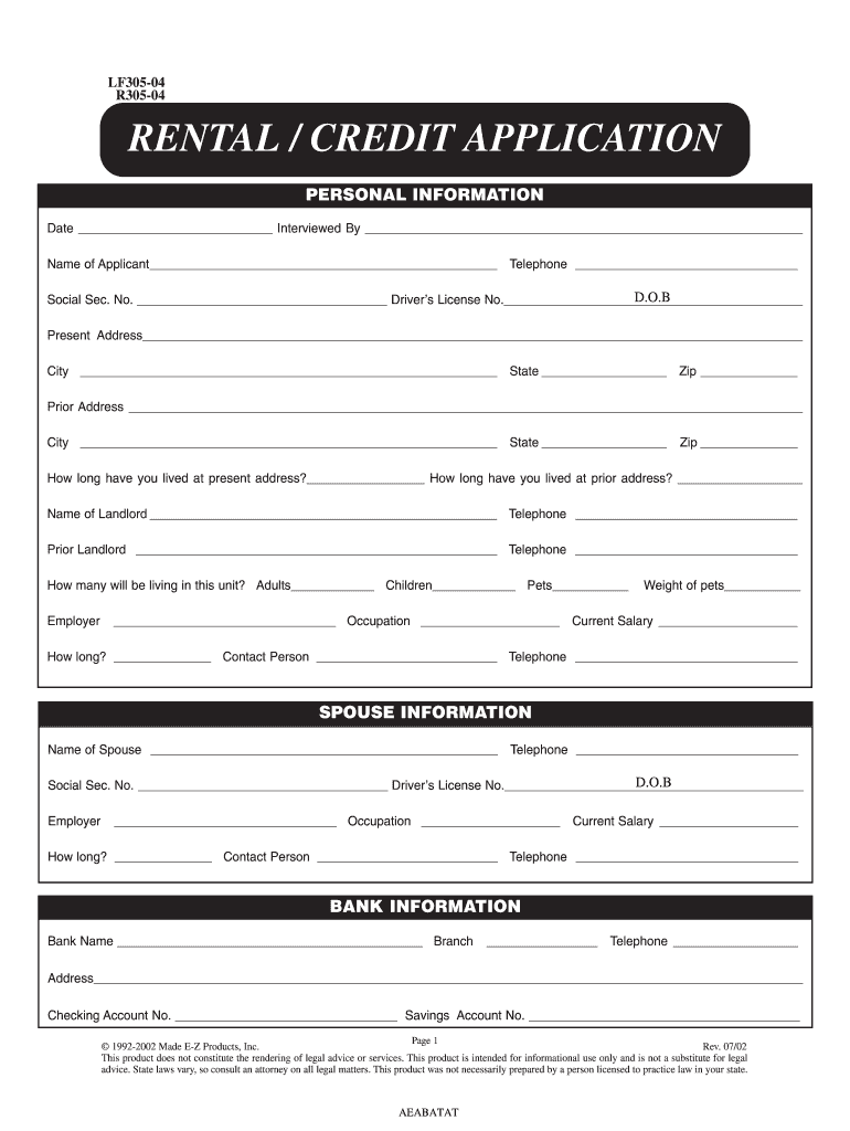 printable credit application form printable credit application form