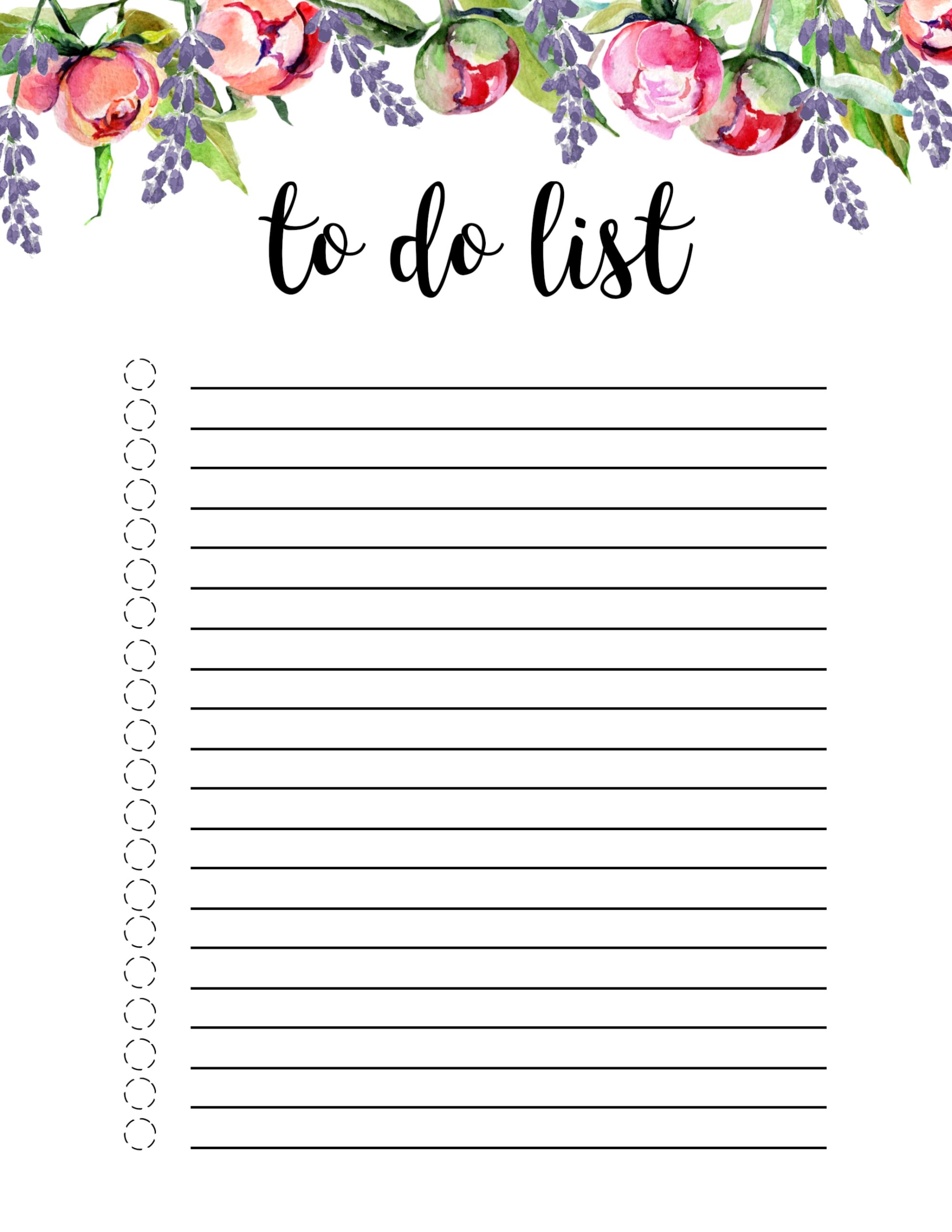 cute printable to do list