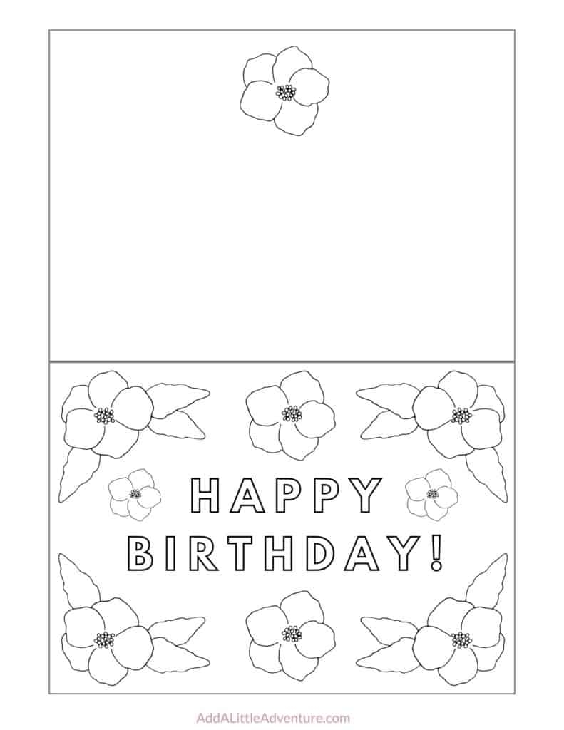 printable birthday cards foldable