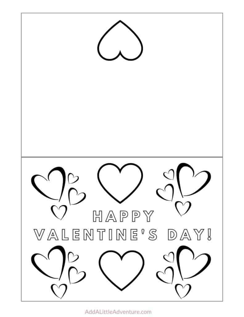 Foldable Printable Valentine s Day Cards To Color