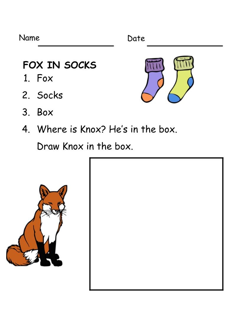 Fox In Socks Activities Comprehension Worksheets Dr Seuss ESL SPED Friendly Made By Teachers