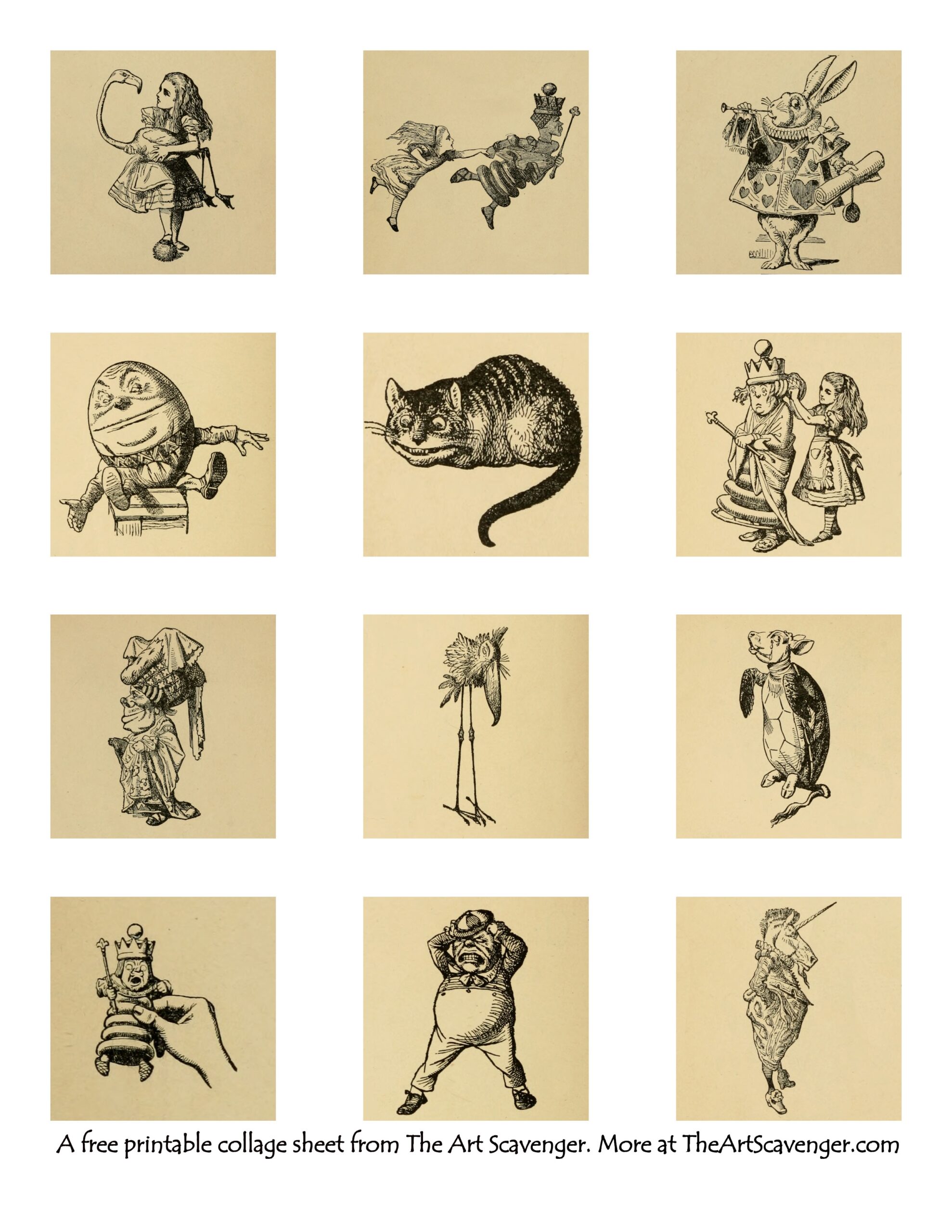 Free Alice In Wonderland ABC Printables The Art Scavenger