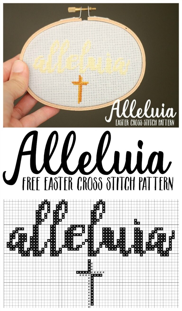 Free Alleluia Cross Stitch Pattern For Easter Catholic Sprouts