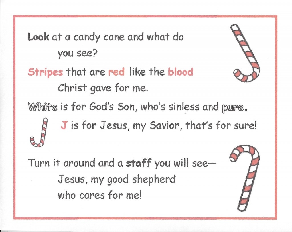 candy cane poem printable