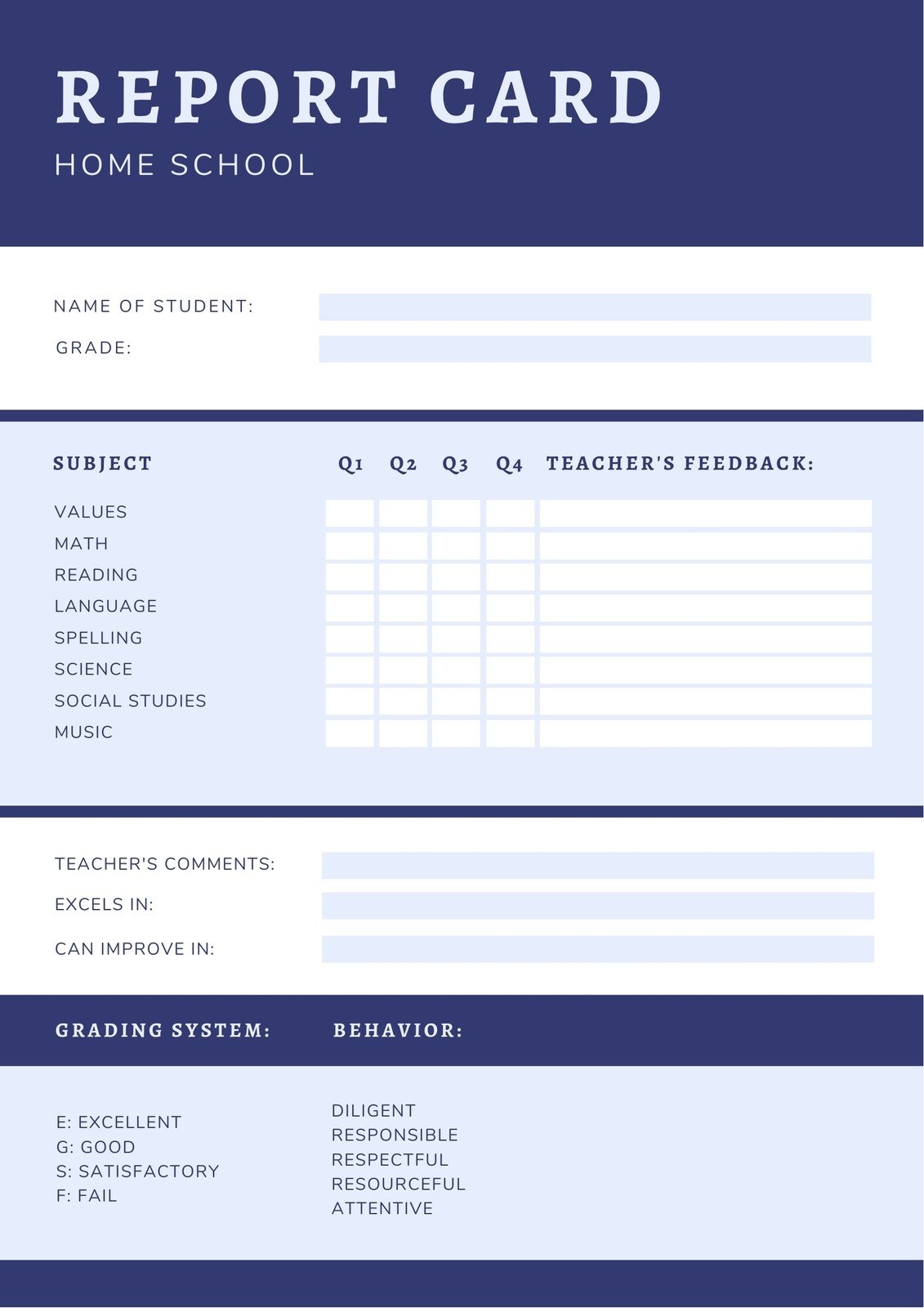 free printable grade sheets for homeschoolers