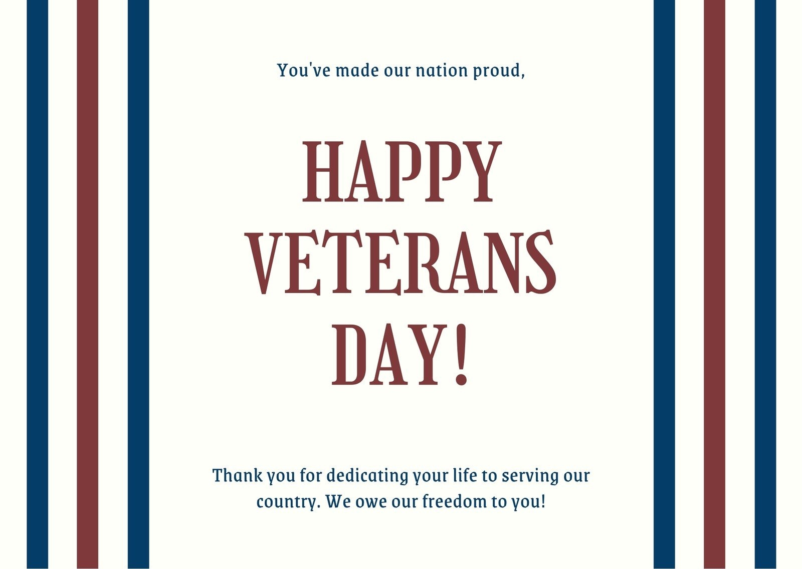 veterans day thank you cards printables
