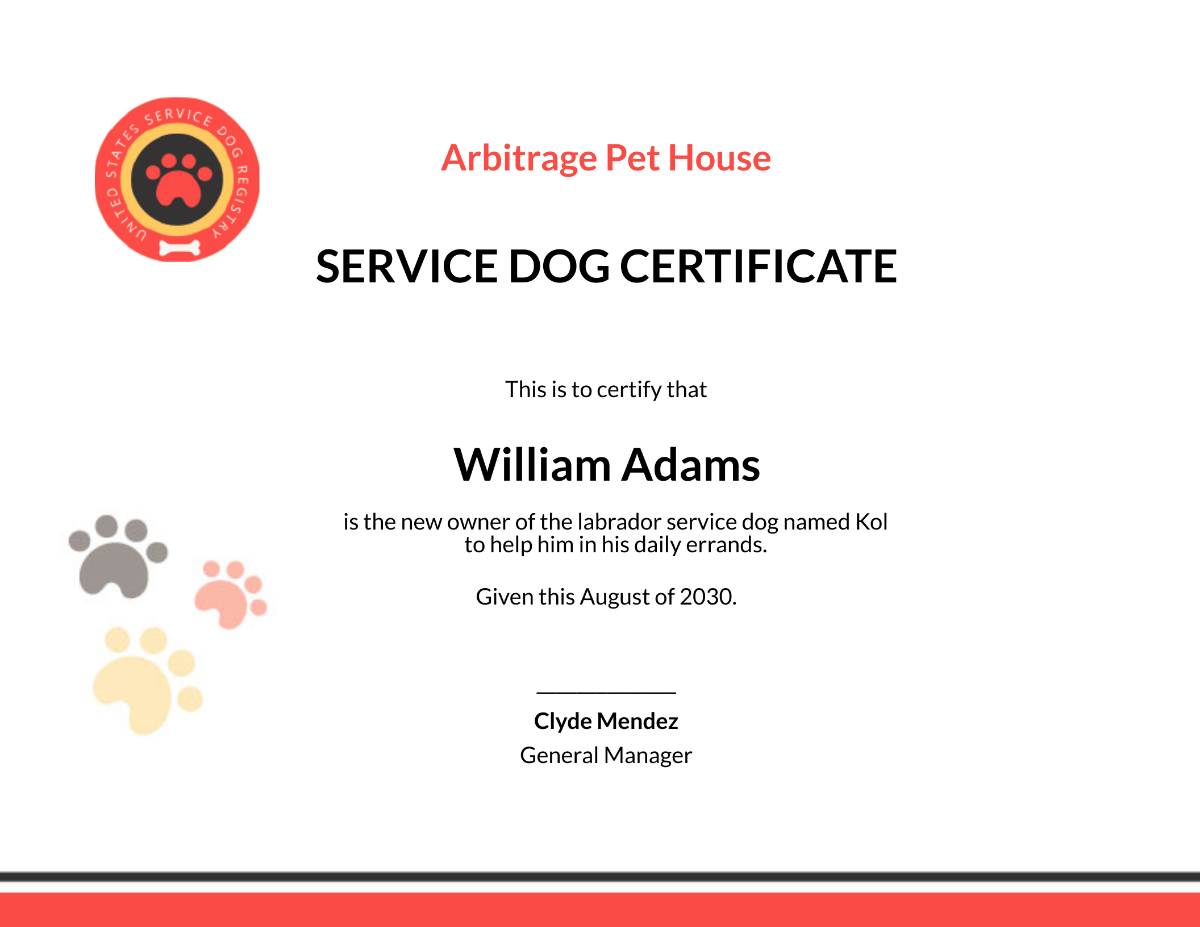 Free Dog Certificate Template To Edit Online