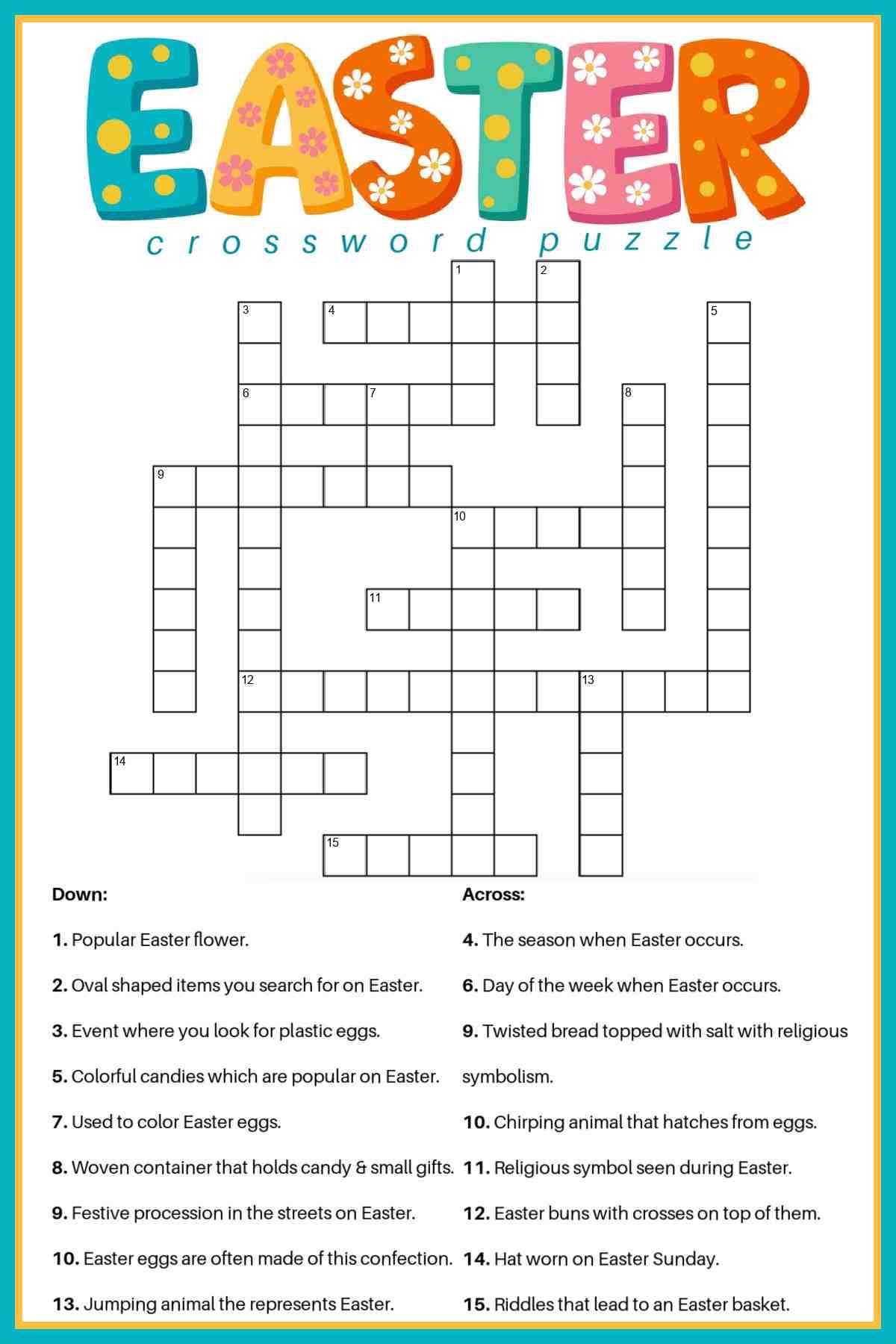 easy crossword puzzles printable free