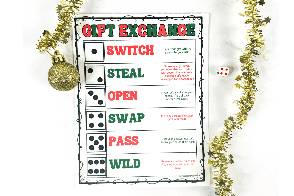 printable rules for switch steal unwrap exchange
