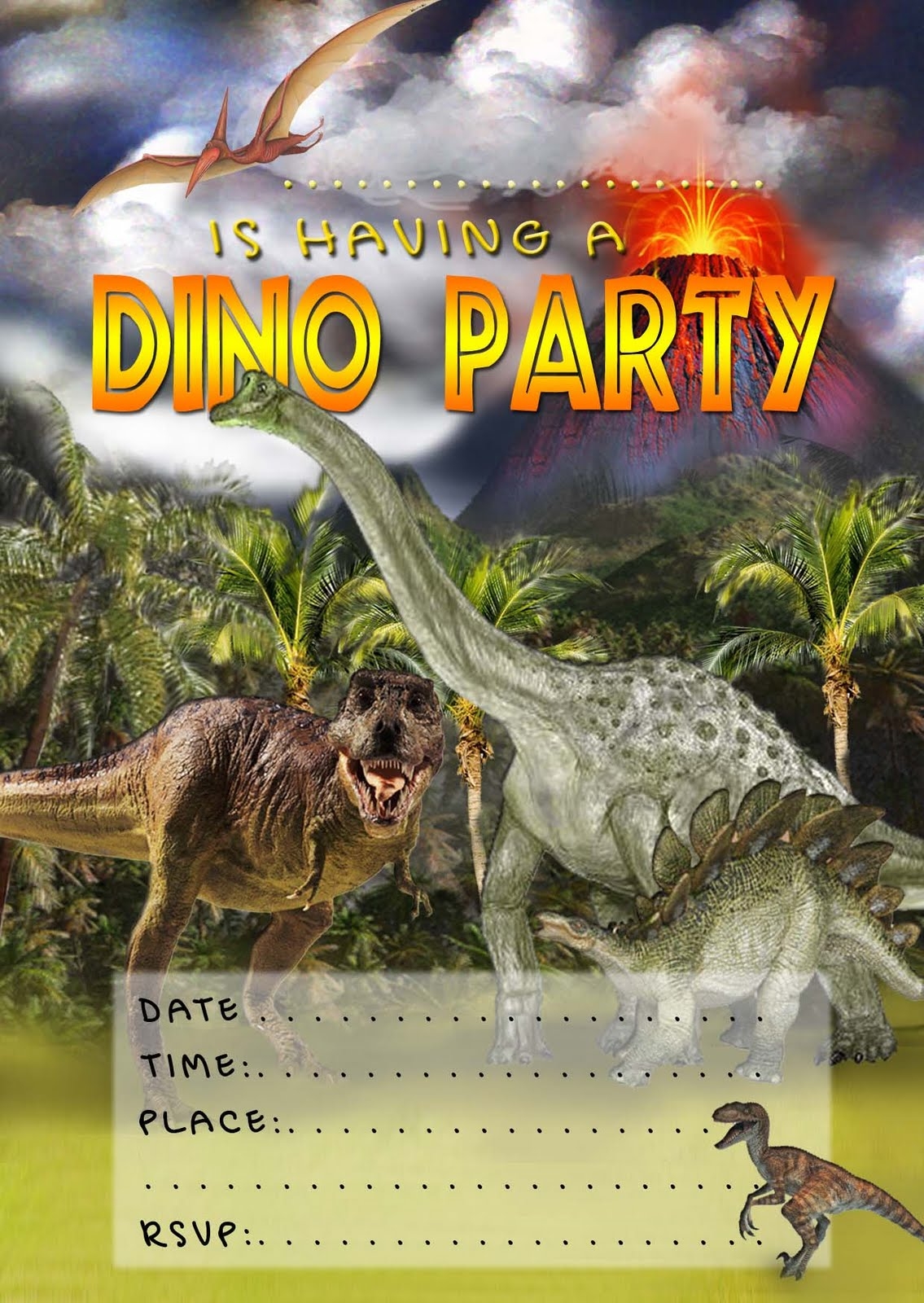 free printable dinosaur birthday invitations