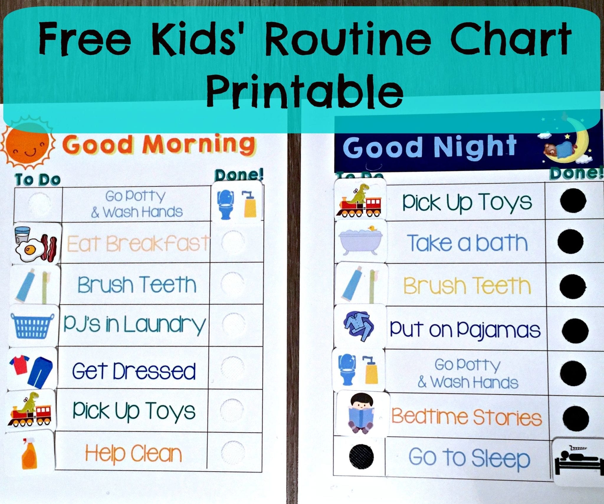 Free Kids Routine Charts Free Kids Routine Charts
