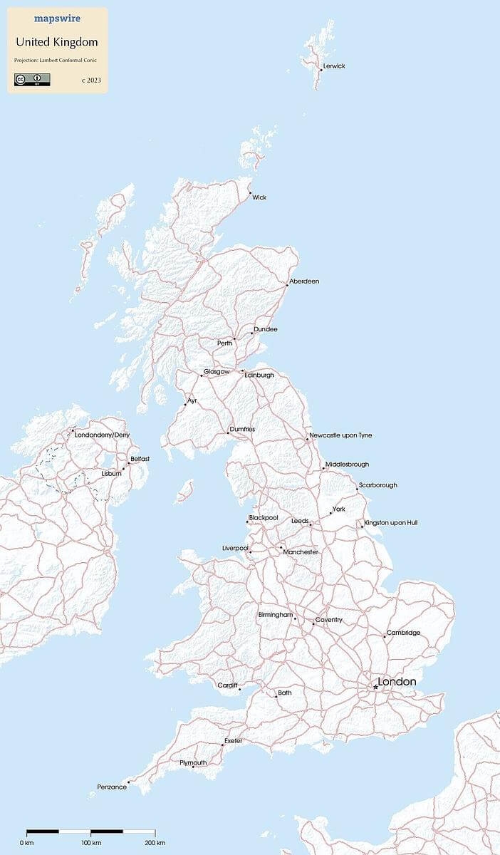 Free Maps Of The United Kingdom Mapswire