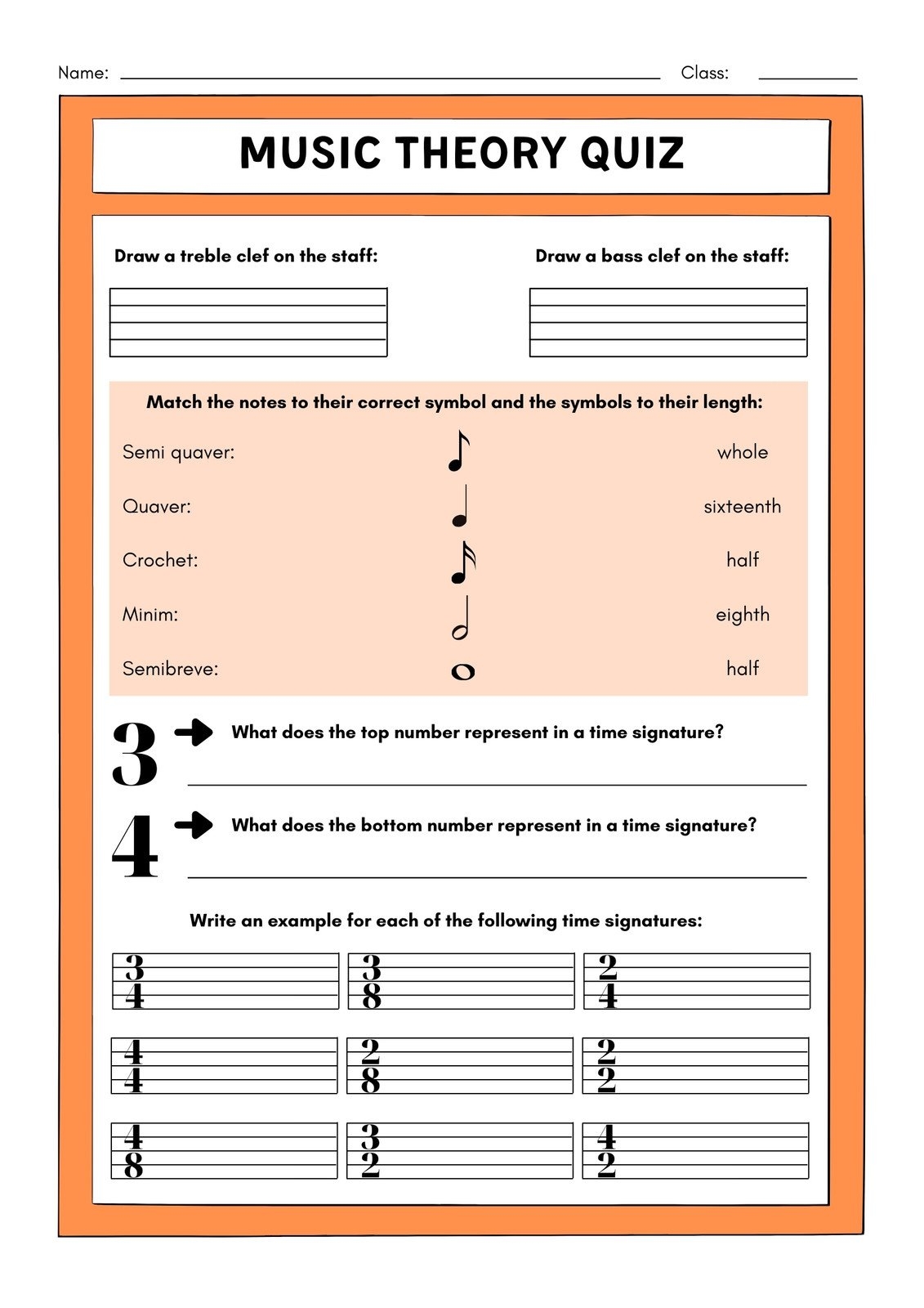 Free Music Worksheet Templates To Edit And Print Canva
