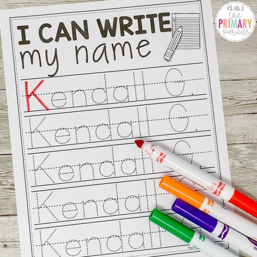 Free Name Writing Practice Editable Tracing Template 2025 The Primary Parade