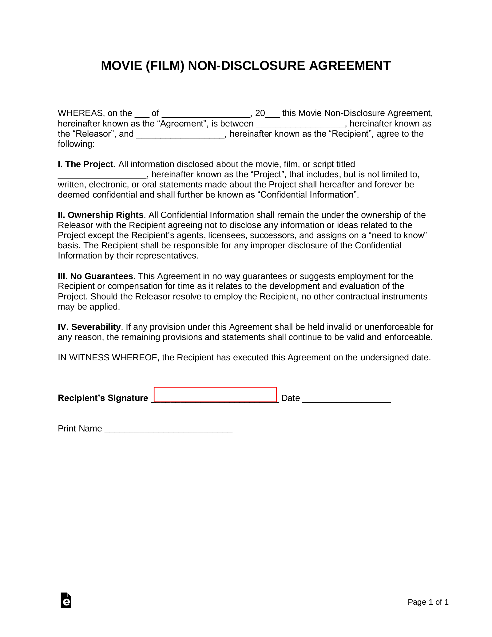 Free Non Disclosure Agreement NDA Templates 21 PDF Word EForms