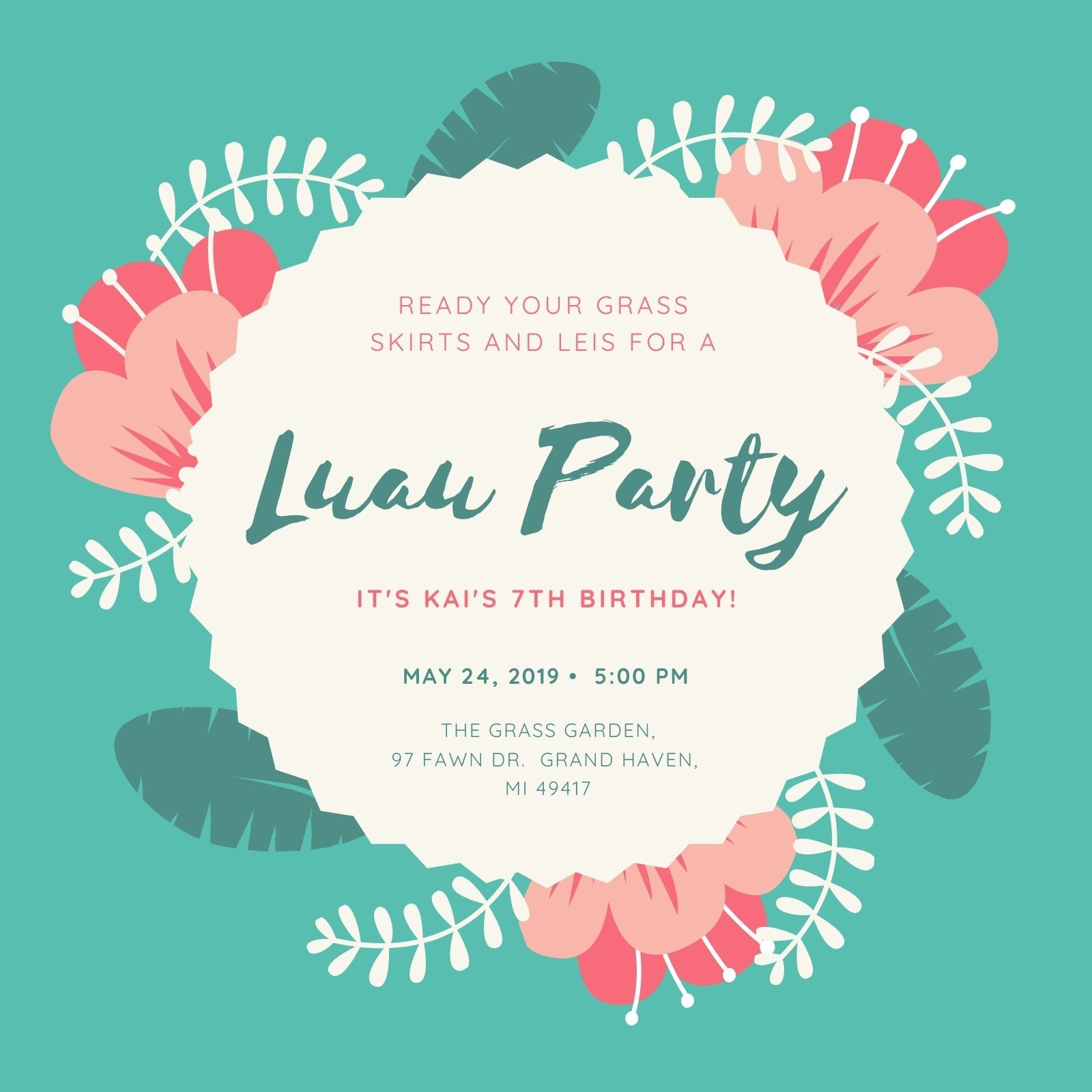 Free Printable And Customizable Luau Invitation Templates Canva
