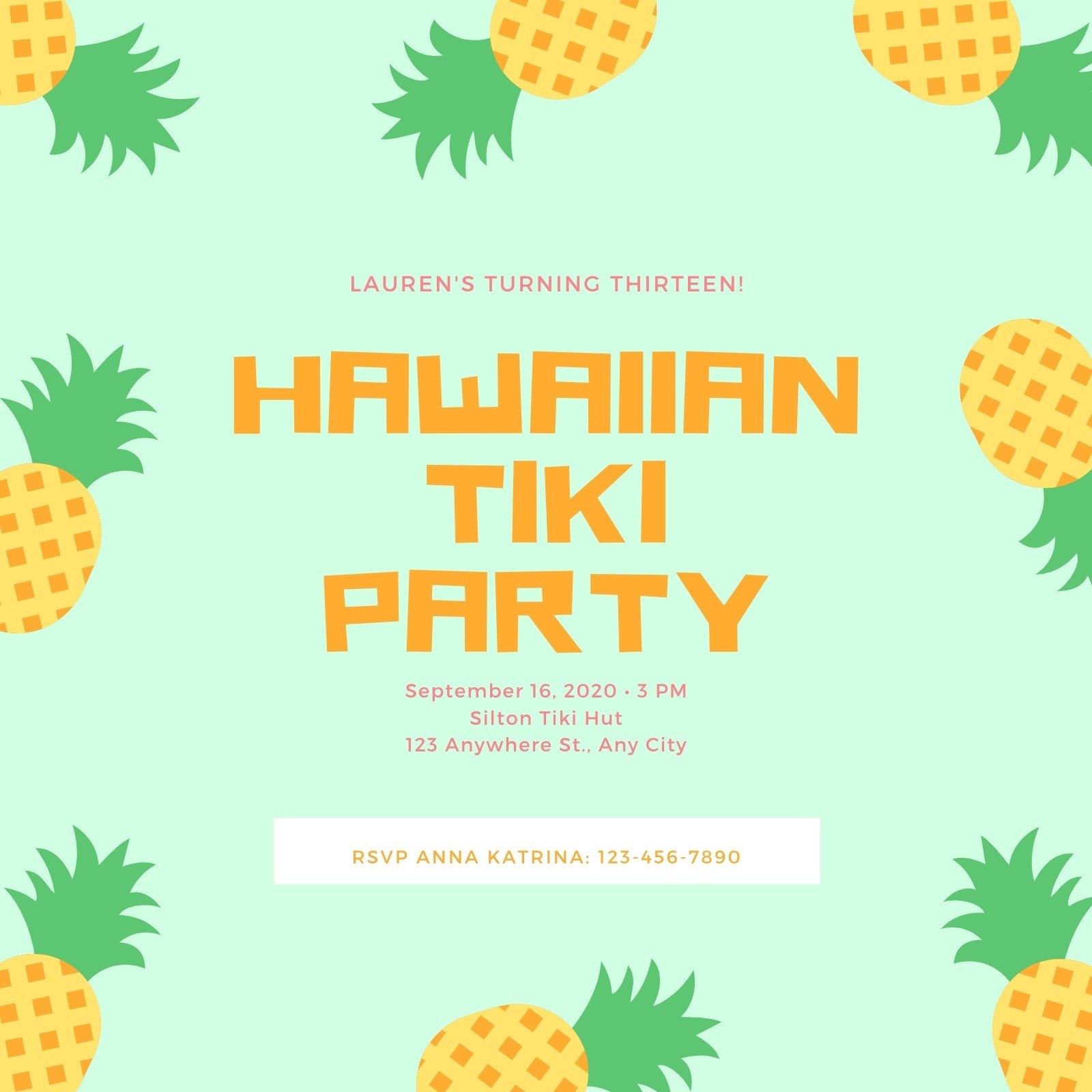 Free Printable And Customizable Luau Invitation Templates Canva