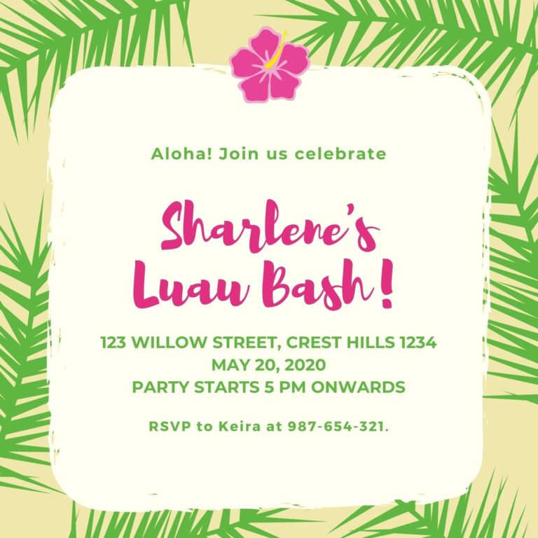 Free Printable And Customizable Luau Invitation Templates Canva
