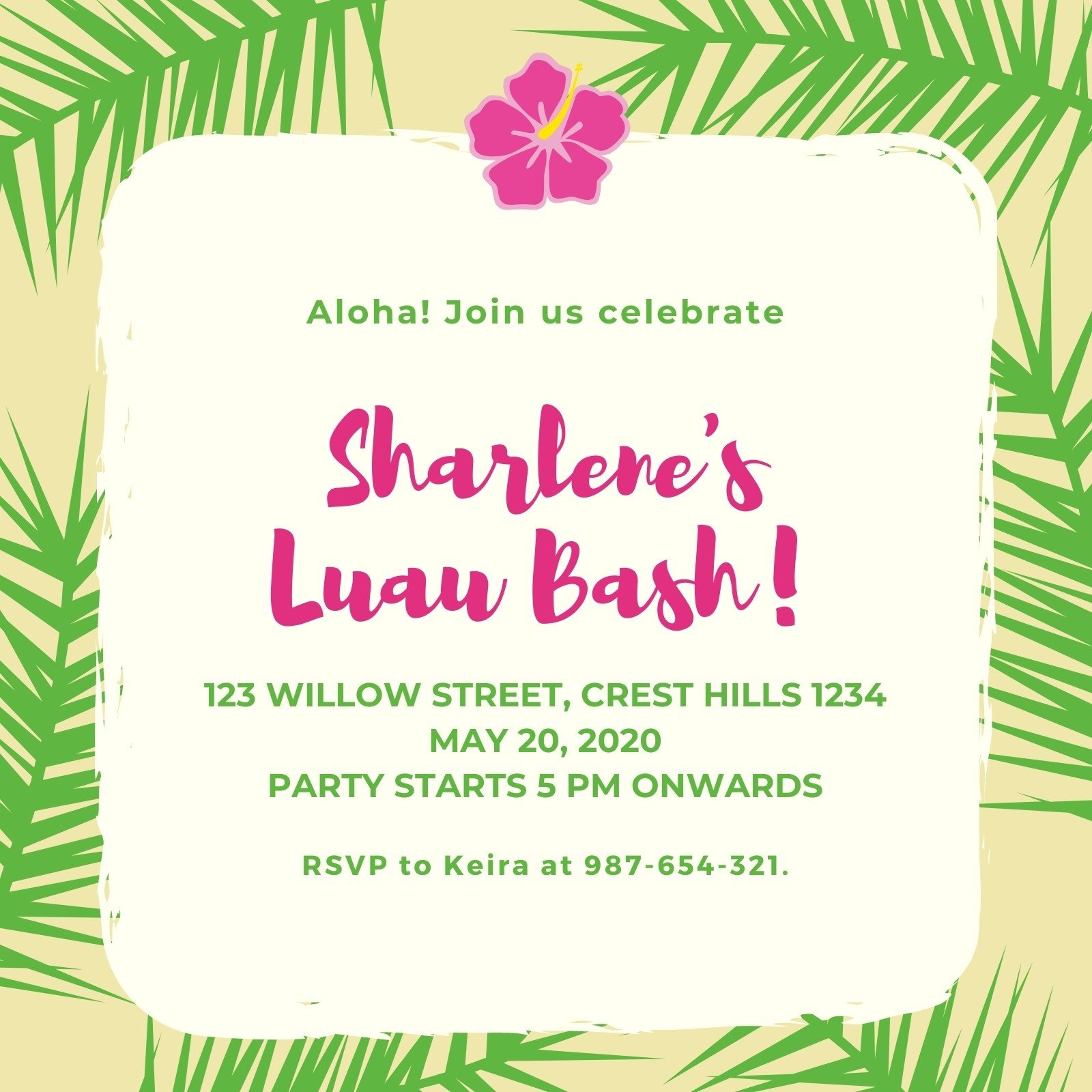 Free Printable And Customizable Luau Invitation Templates Canva