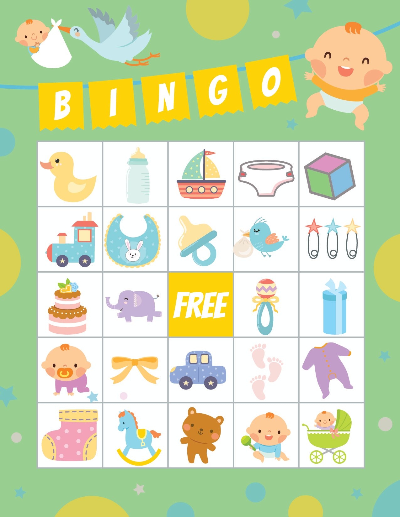 baby shower bingo free printable
