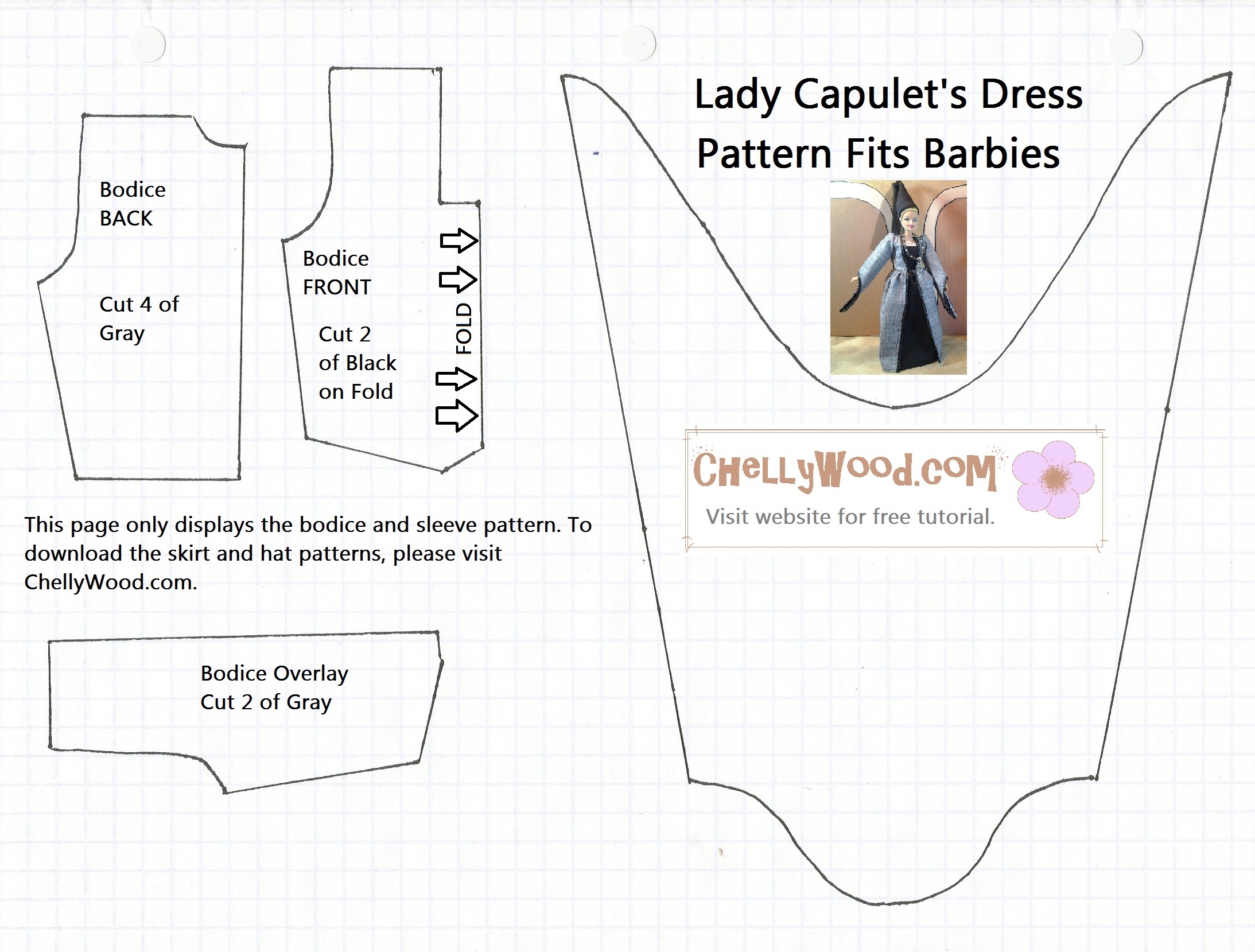FREE Printable Barbie Doll Clothes Patterns Free Doll Clothes Patterns