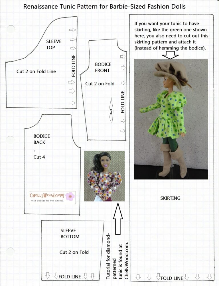 FREE Printable Barbie Doll Clothes Patterns Free Doll Clothes Patterns