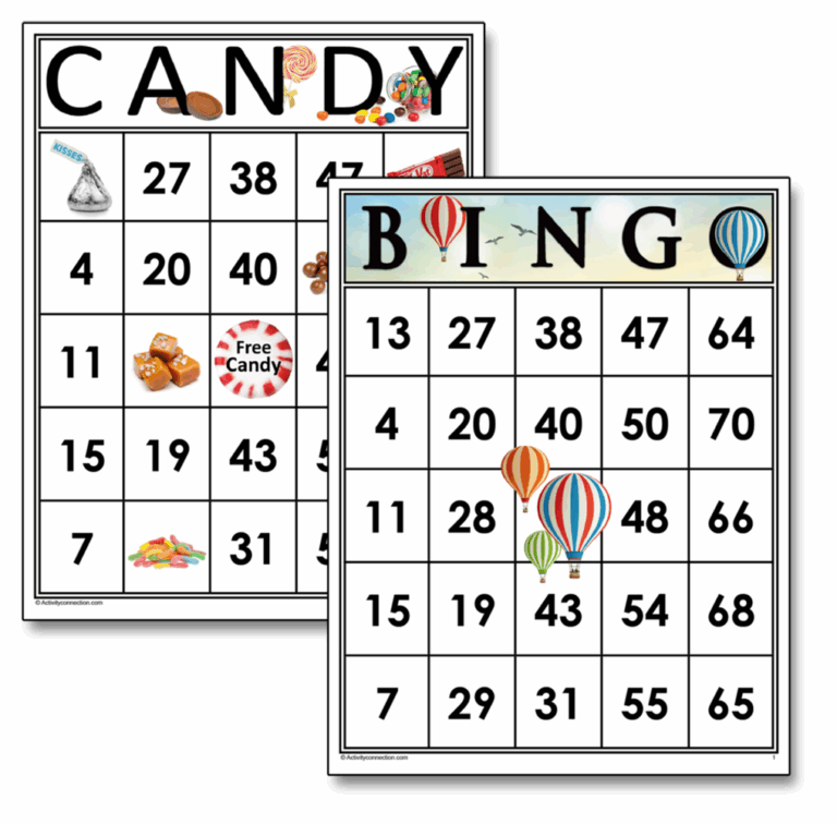 Free Printable Bingo Cards Activity Connection