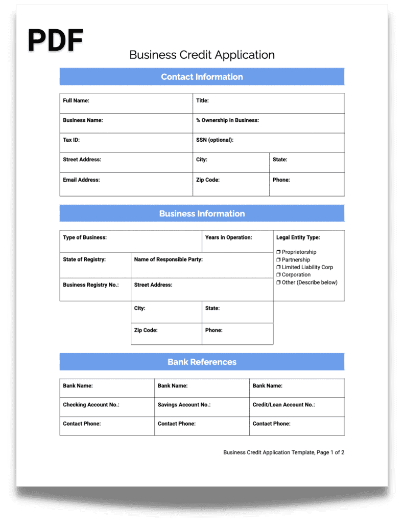 Free Printable Business Credit Application Template Plus How To Use It Correctly Free Printable Business Credit Application Template Plus How To Use It Correctly
