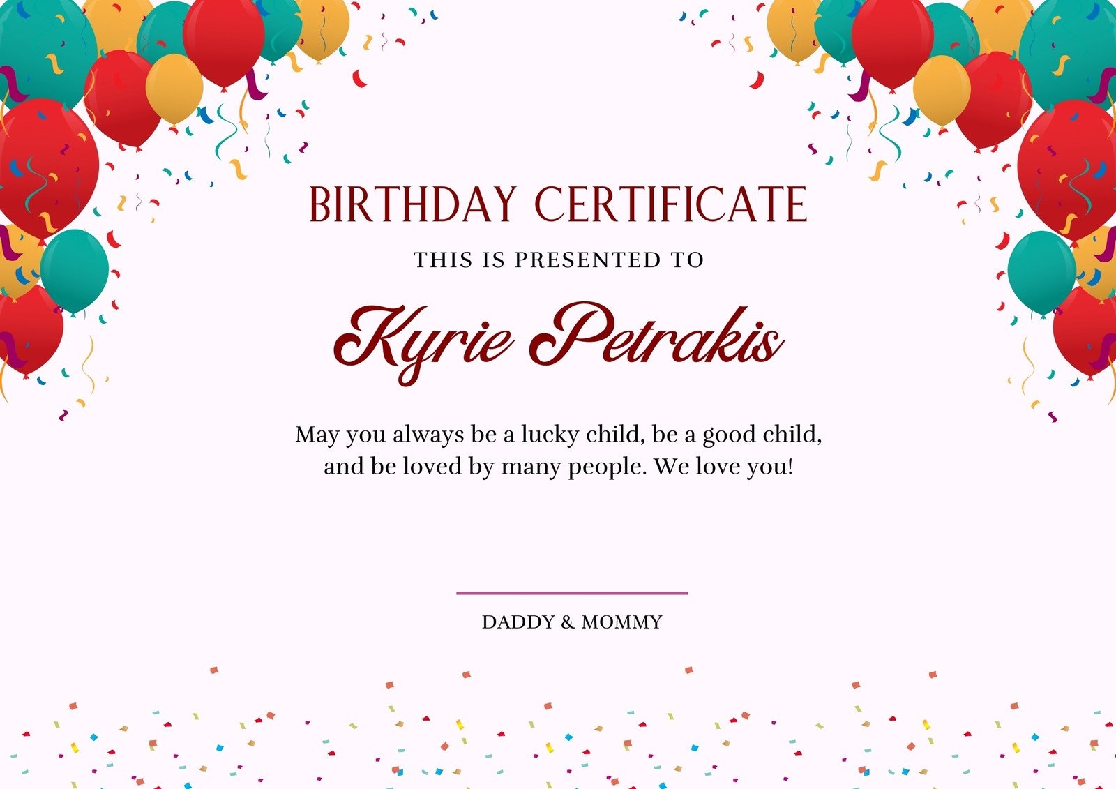 Free Printable Customizable Birthday Certificate Templates Canva