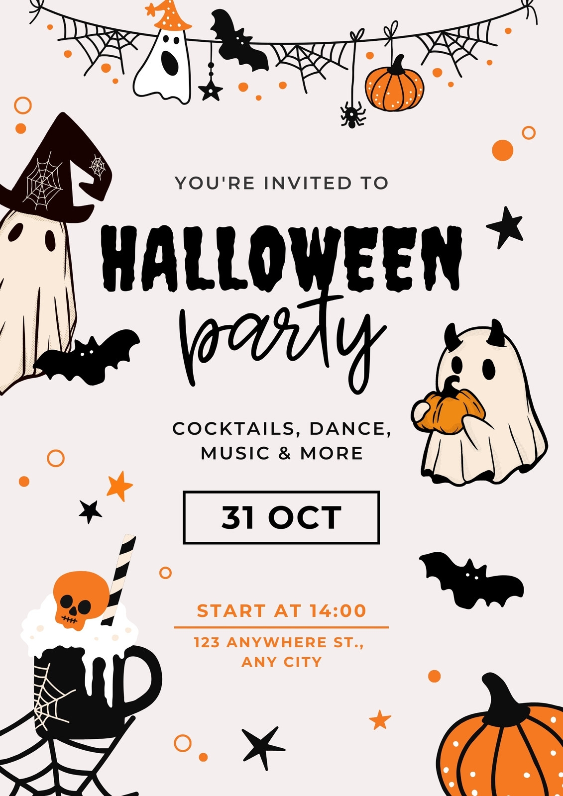 Free Printable Customizable Halloween Flyer Templates Canva
