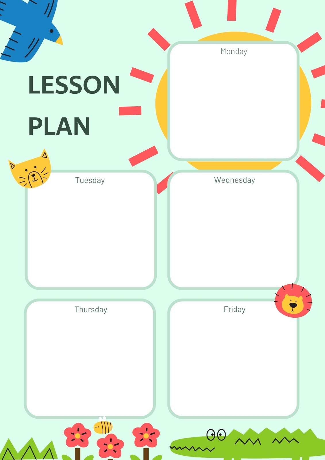 Free Printable Customizable Toddler Lesson Plan Templates Canva Free Printable Customizable Toddler Lesson Plan Templates Canva