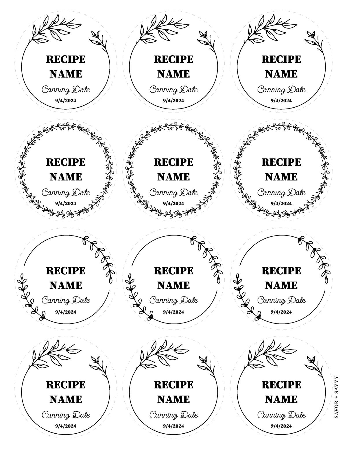Free Printable Editable Canning Labels Savor Savvy Free Printable Editable Canning Labels Savor Savvy