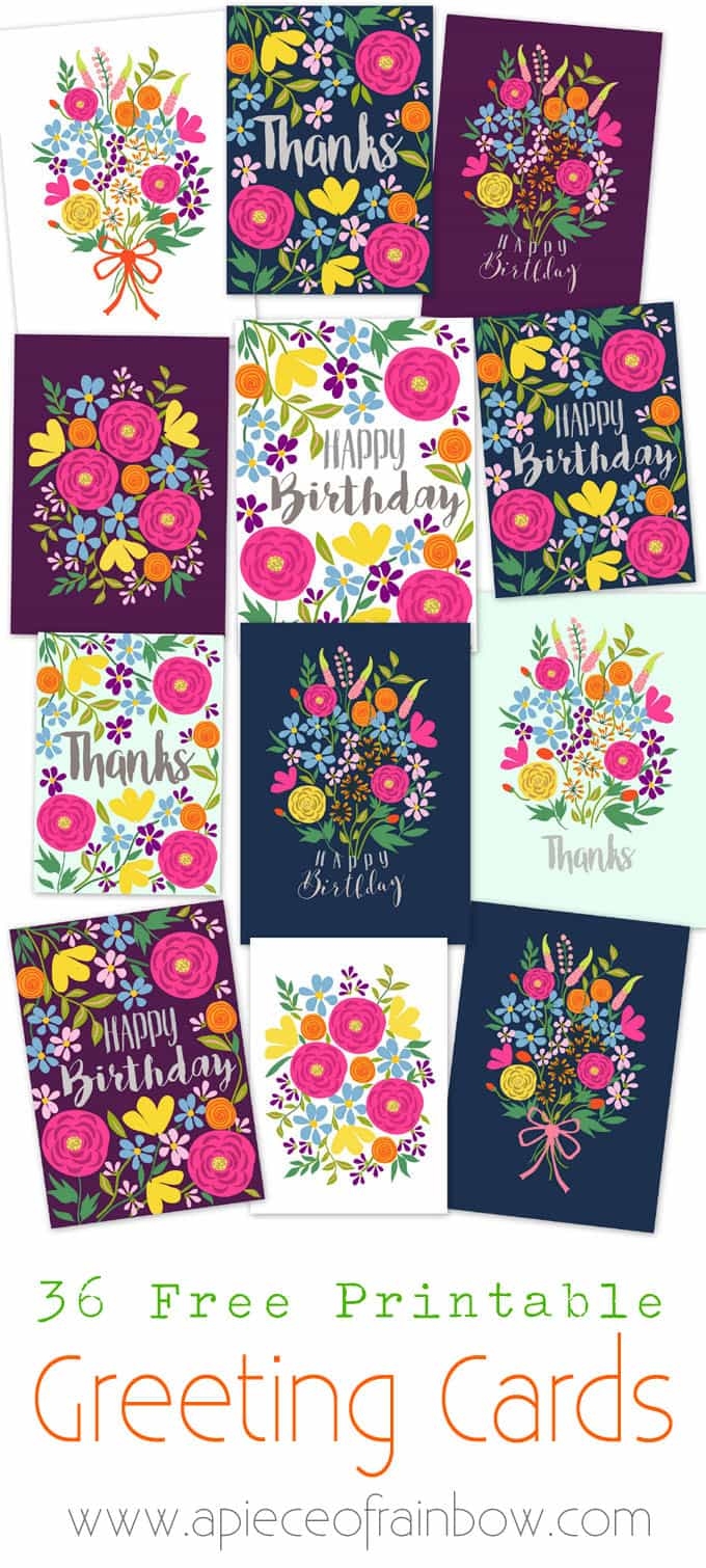 Free Printable Flower Greeting Cards A Piece Of Rainbow