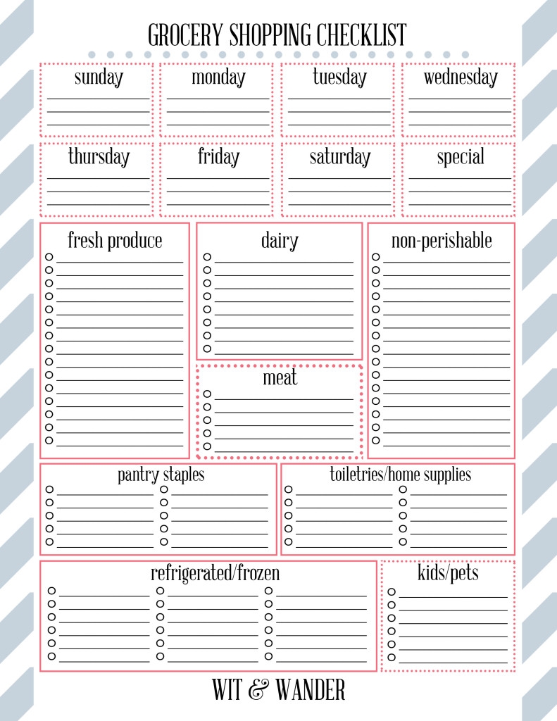 Free Printable Grocery Shopping List Our Handcrafted Life