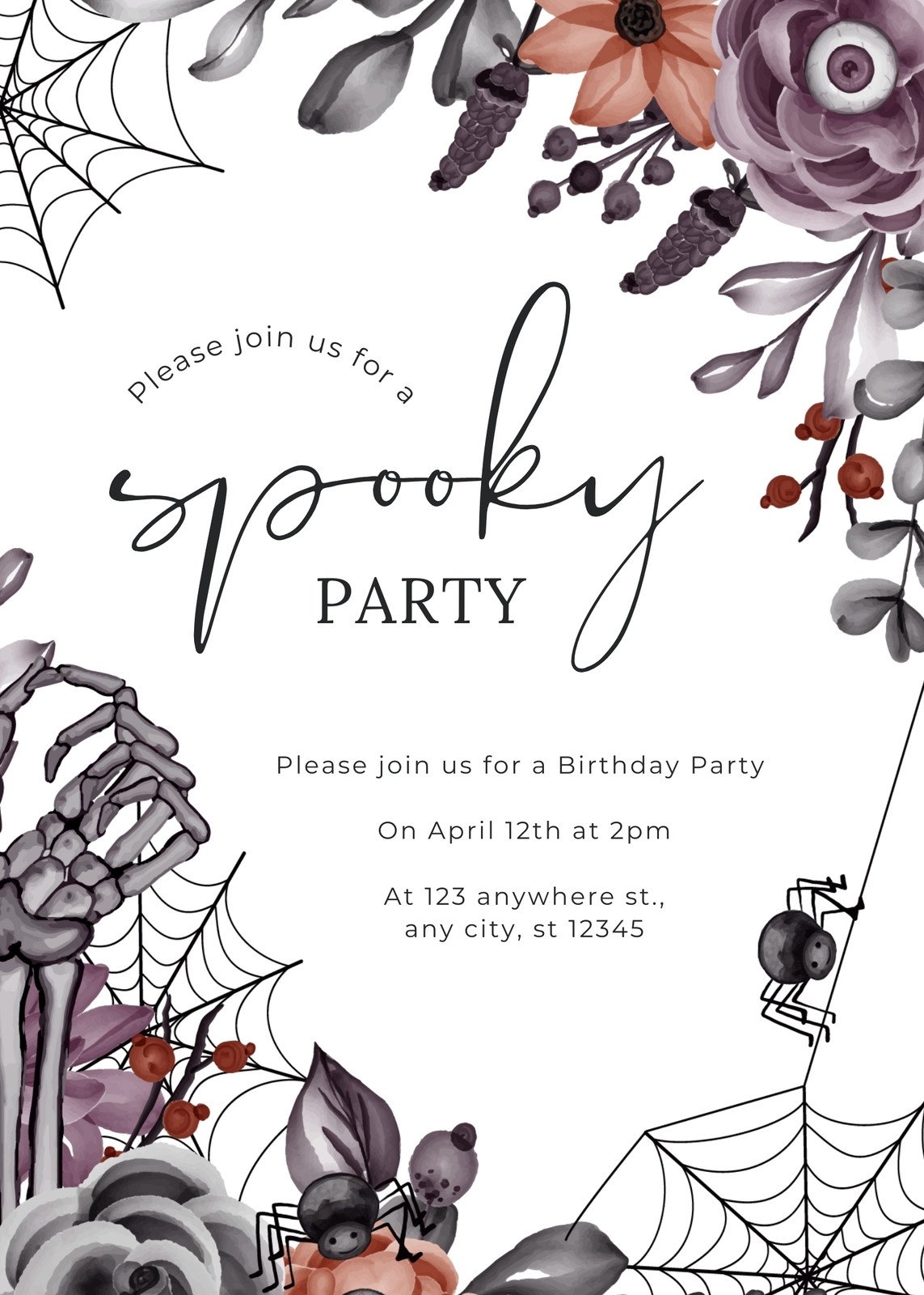 Free Printable Halloween Birthday Invitation Templates Canva Free Printable Halloween Birthday Invitation Templates Canva