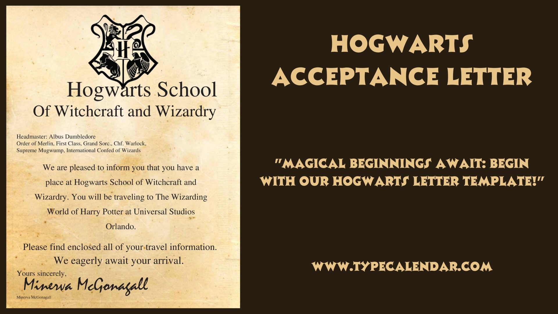 Free Printable Harry Potter Hogwarts Acceptance Letter Templates PDF Word 