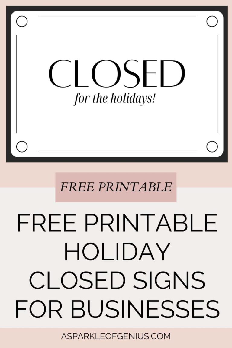 Free Printable Holiday Closed Signs For Businesses A Sparkle Of Genius