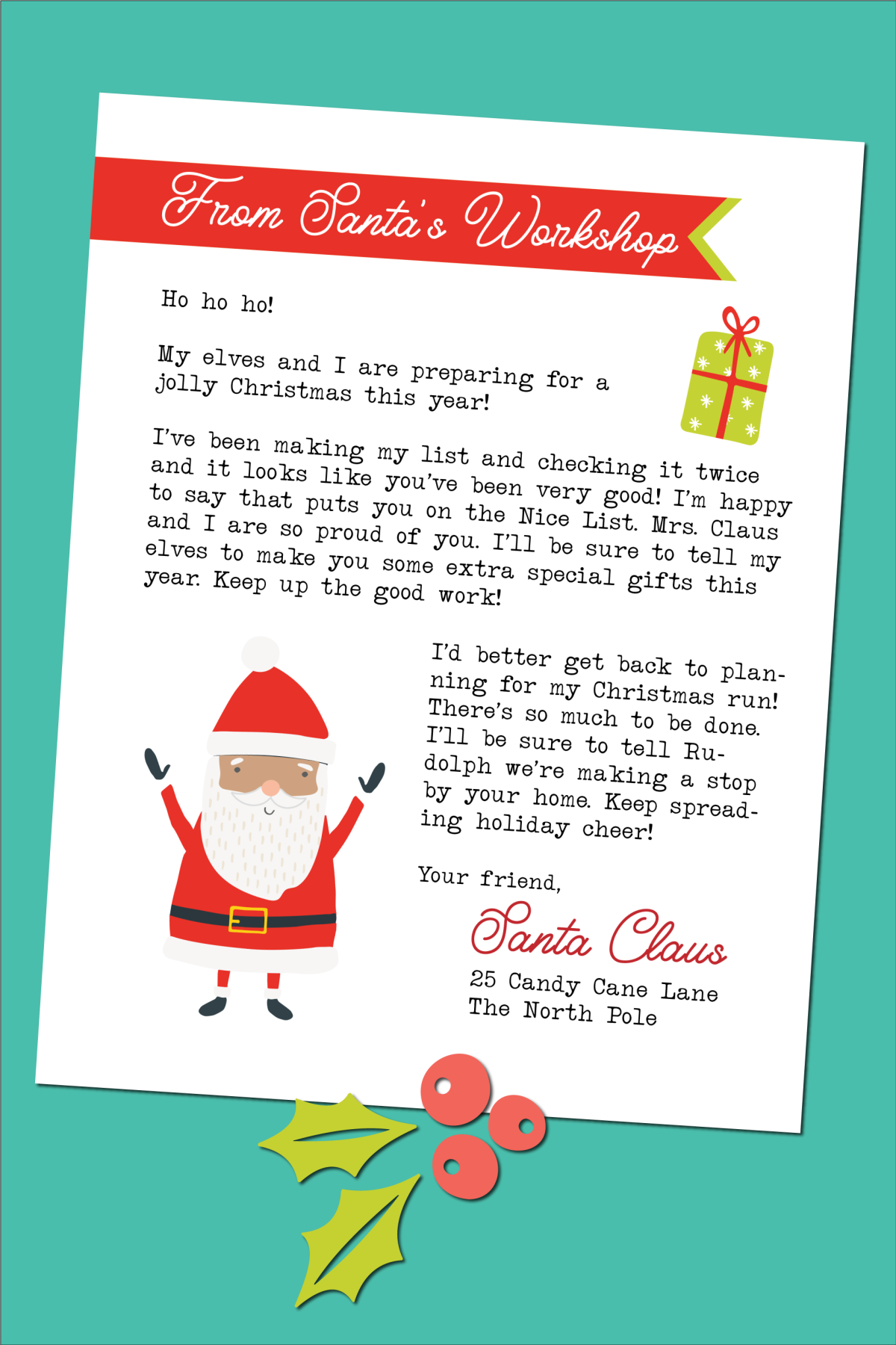 letter for santa printable