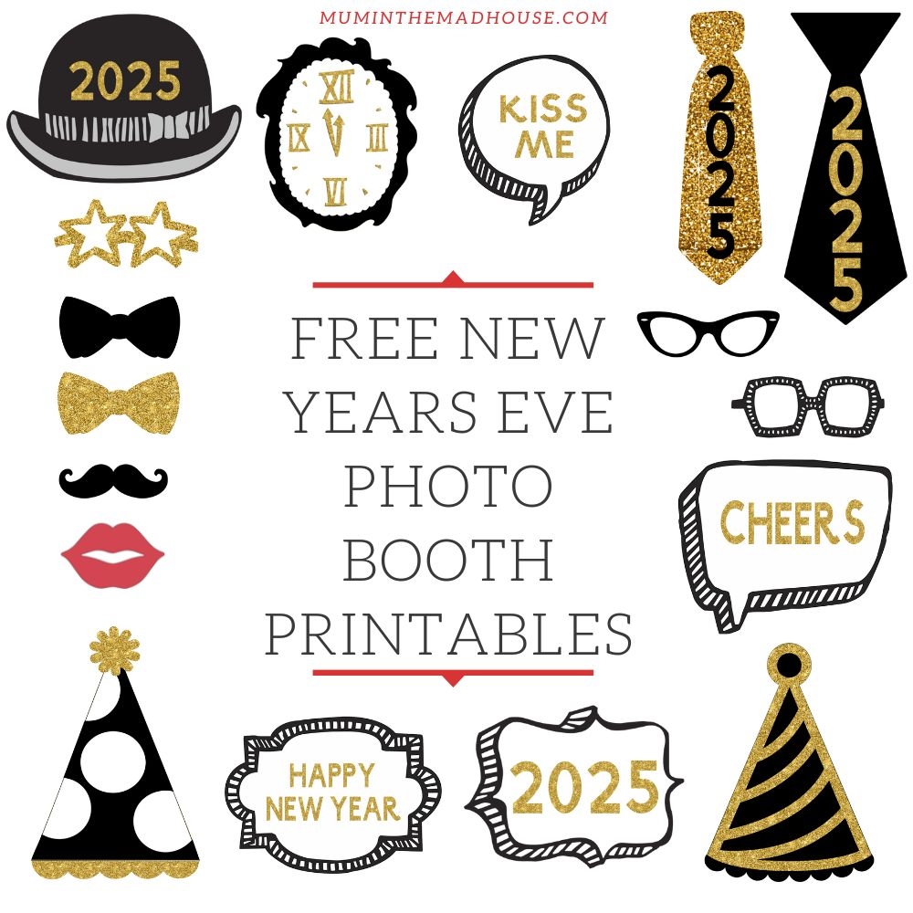 Free Printable New Year s Eve Photo Booth Props 2025 Fun Party Essentials
