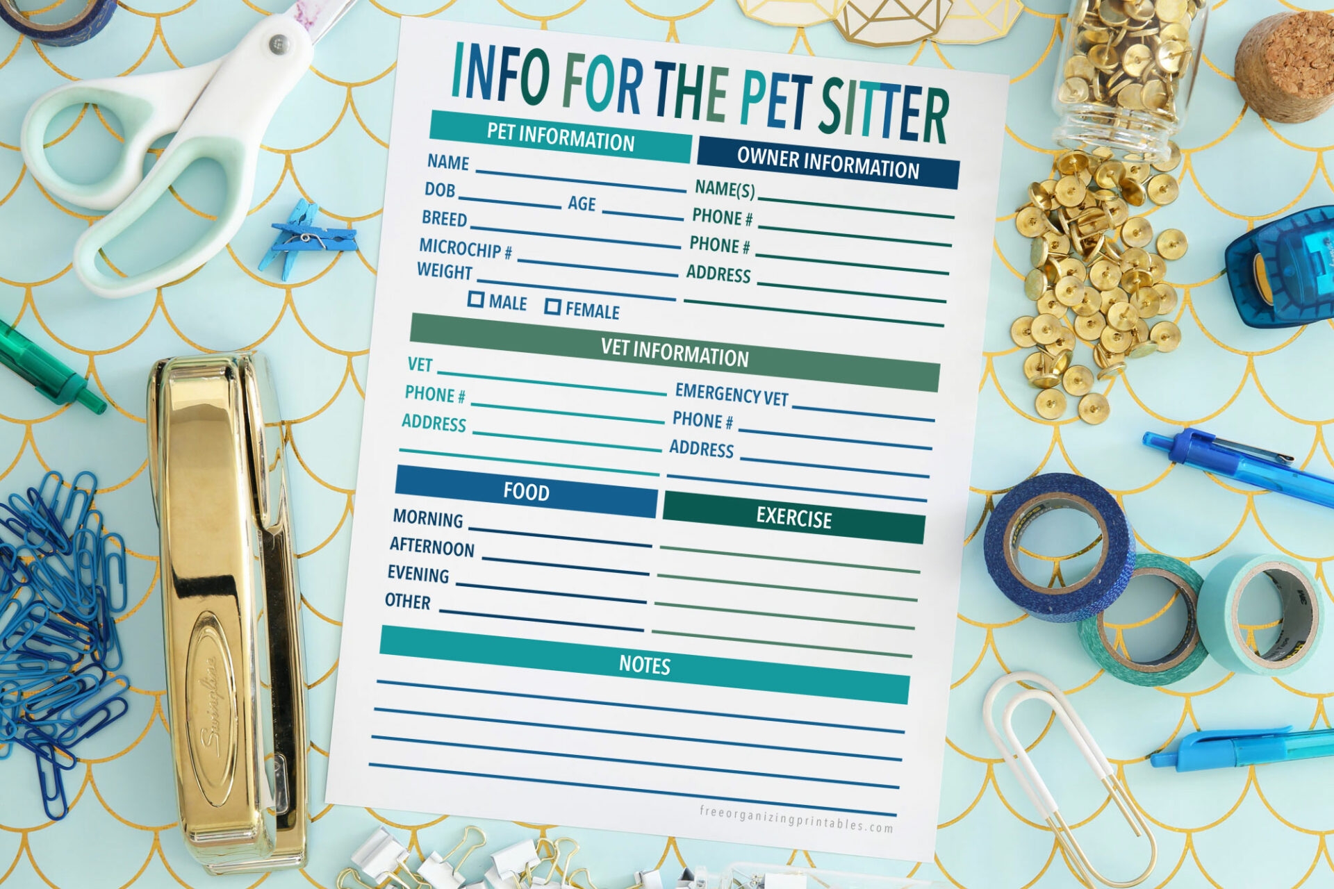 Free Printable Pet Sitting Forms Free Organizing Printables
