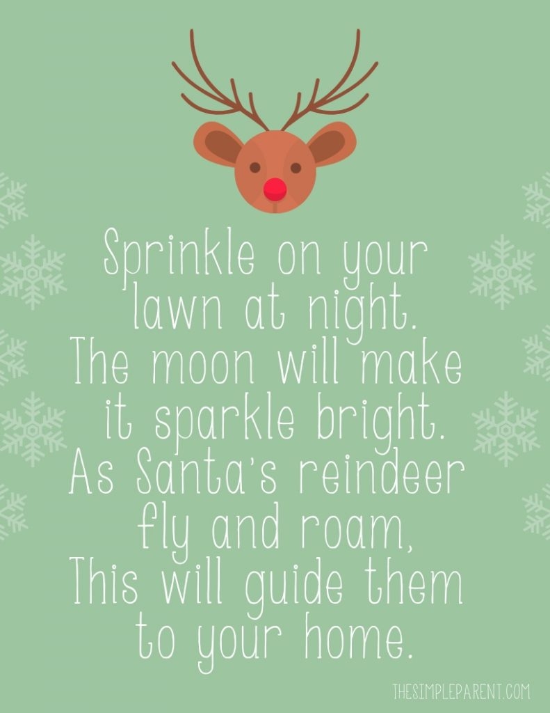 Free Printable Reindeer Food Poem Farmhouse Bucket Craft The Simple Parent