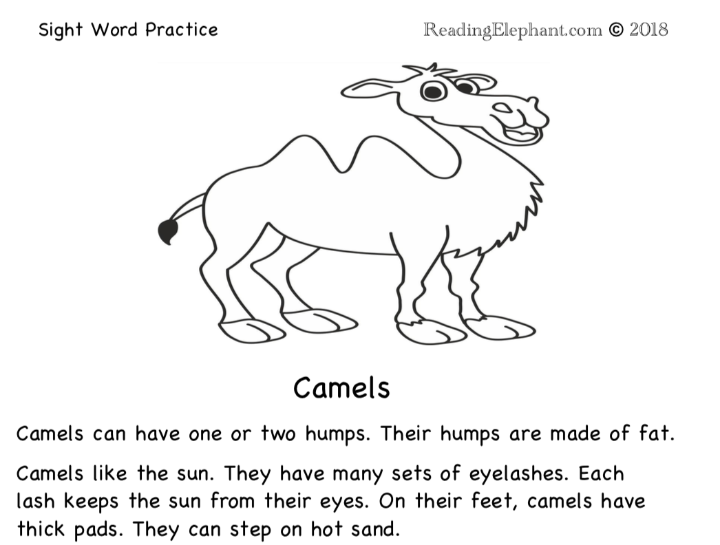 Free Printable Sight Word Books Reading Elephant