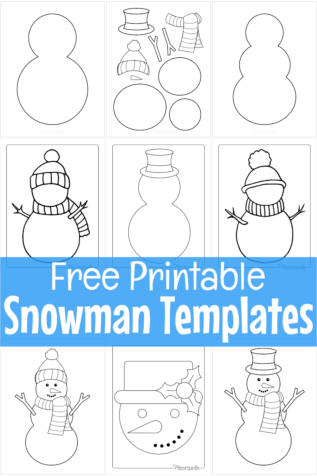 free printable snowman faces