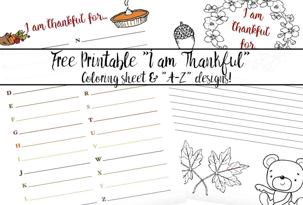 Free Printable Thankful For Worksheet 2 Designs