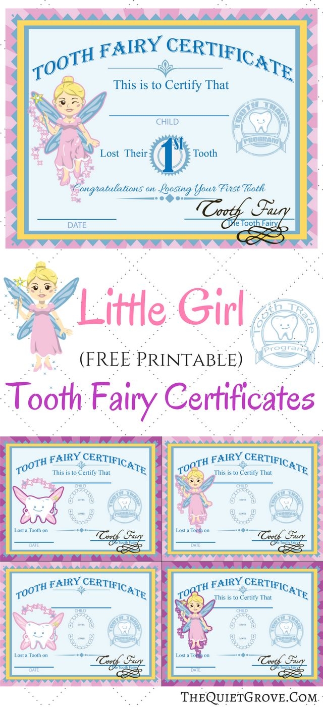 Free Printable Tooth Fairy Certificates Free Printable Tooth Fairy Certificates