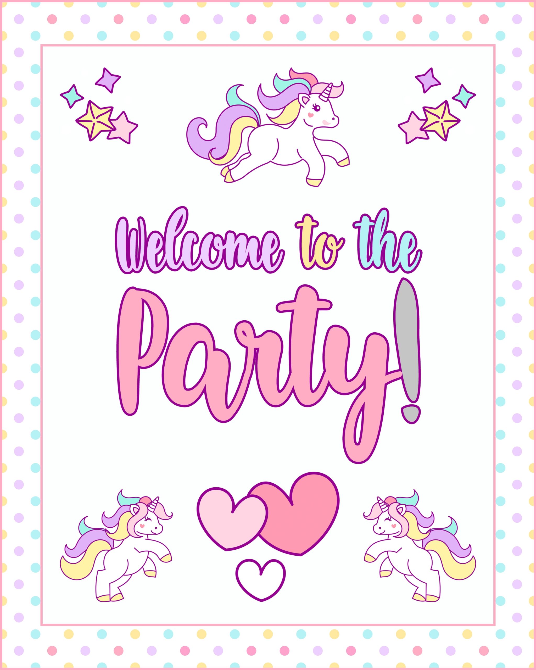 Free Printable Unicorn Party Decorations Pack The Cottage Market
