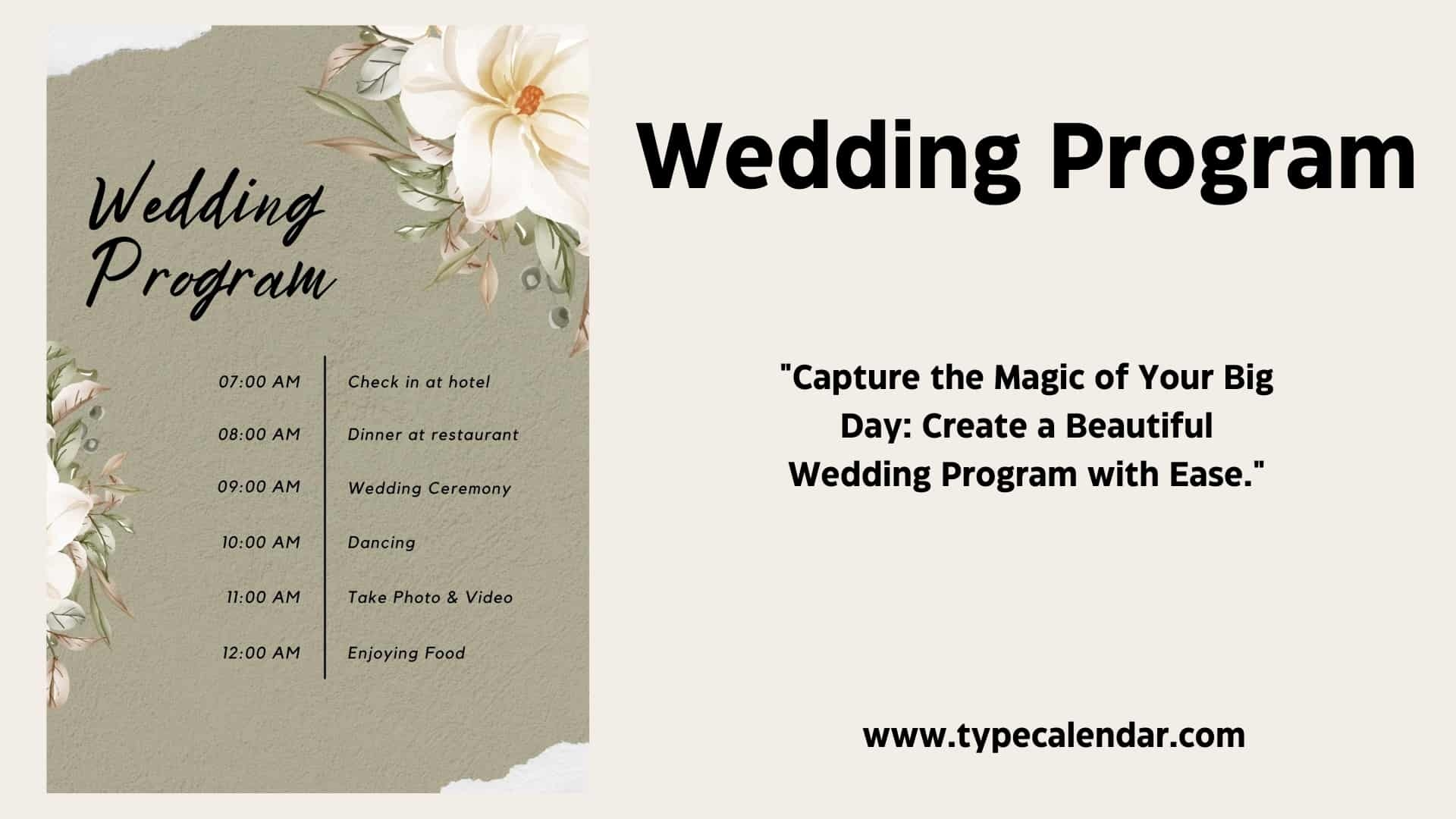 Free Printable Wedding Program Templates Word PDF Folded Examples